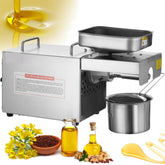 Electric Oil Press Machine, 700W Stainless Steel Oil Extractor Machine, 140℃ / 284℉ Constant Temperature, Hot Press Oil Expeller for Pressing Peanuts, Sesame Seeds, Rapeseed, Tea Seeds